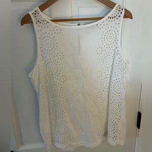 Loft White Detailed Shirt - size L